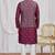 Wine art silk 3 peice  kurta jacket set for men