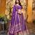 PURPLE  Tasar Silk Lehenga Set with Iconic Sparkle & Lace Border     Blouse & Tassel Dupatta