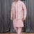 Pink art silk 3 peice  kurta jacket set for men