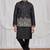 Black  art silk 3 peice  kurta jacket set for men