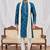 Blue art silk kurta for men