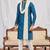 Blue art silk kurta for men