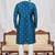 Blue art silk kurta for men