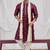 Wine art silk kurta for men