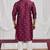 Wine art silk kurta for men