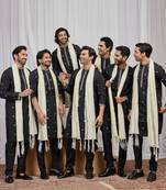 Black art silk kurta for men