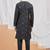 Black art silk kurta for men