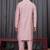 Pink art silk kurta for men