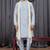 Blue art silk kurta for men