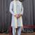 Blue art silk kurta for men