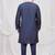 Blue art silk kurta for men