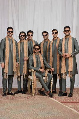 Green art silk kurta for men 2