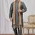 Green art silk kurta for men