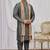Green art silk kurta for men