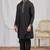 Black art silk kurta for men