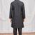 Black art silk kurta for men