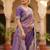 Lavendar Color embroidery work with Cut  work border And Havy Daimond Work silk Saree