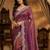 Pink Color embroidery work with Cut  work border And Havy Daimond Work silk Saree