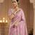 Pink Color Hand work with cut work aarko border Sattin art silk saree