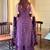 Women's rayon silk printed purple kurta sharara set with chanderi dupatta