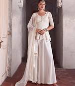 Georgette Embroidery Sequence Work Kurta Palazzo with Dupatta For Women