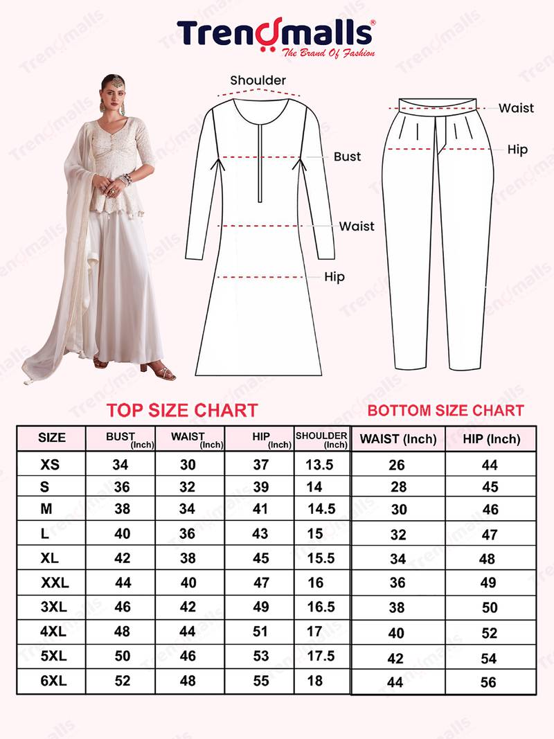 Georgette Embroidery Sequence Work Kurta Palazzo with Dupatta For Women