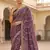 Lavendar Color Sequence embroidery work with Cut  work border silk Saree