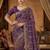 Lavendar Color Sequence embroidery work with Cut  work border silk Saree
