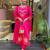 Women's viscose silk embroidered pink kurta pant set with chanderi dupatta