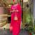 Women's viscose silk embroidered pink kurta pant set with chanderi dupatta