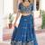 Elegant Blue Embroidered Lehenga Choli with Dupatta