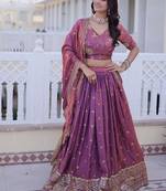 purple bridal lehenga