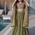 olive green floral embroidered lehenga choli set