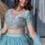 sky blue floral embroidered lehenga choli with dupatta