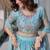 sky blue floral embroidered lehenga choli with dupatta