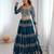Teal Blue Embroidered Lehenga