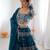 Teal Blue Embroidered Lehenga