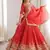 orange  designer lehenga choli with embroidered border