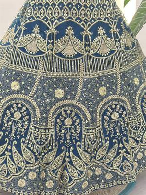 Teal Blue Embroidery Detail 4