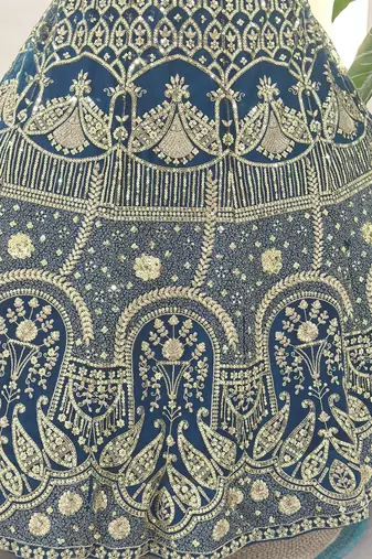Teal Blue Embroidery Detail