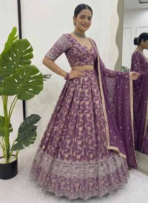 purple embroidered lehenga 2