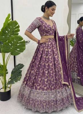 purple embroidered lehenga 3