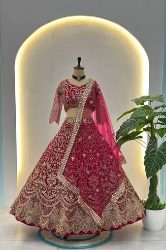 pink bridal lehenga