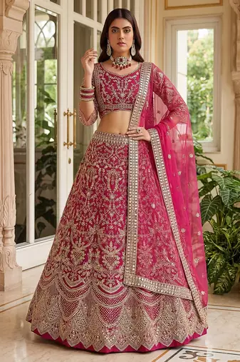 pink bridal lehenga