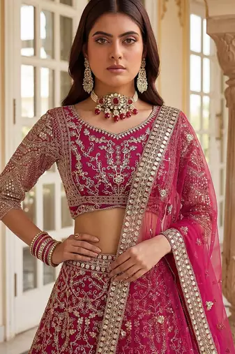 pink bridal lehenga
