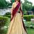 light-gold lehenga with maroon dupatta