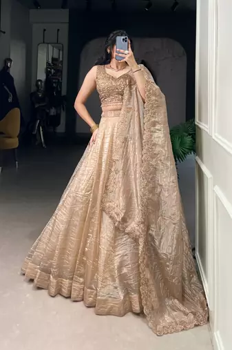 Gold Party Lehenga