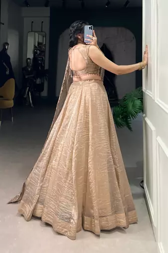 gold party lehenga