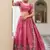 pink floral embroidered lehenga