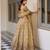 light-gold floral printed lehenga